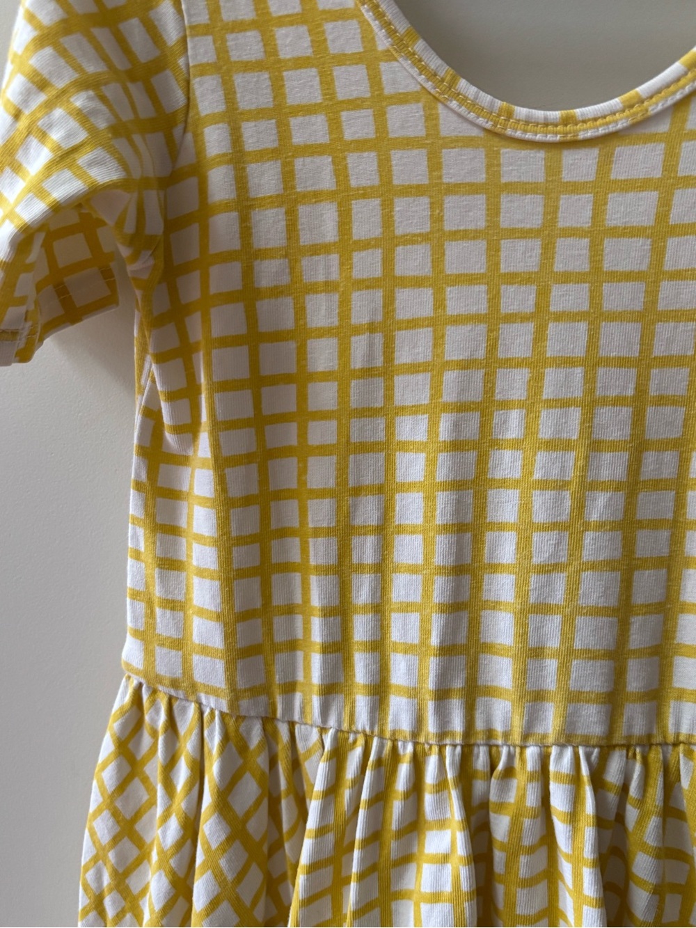 Alice + Ames shirt sleeve dress yellow grid size 5
